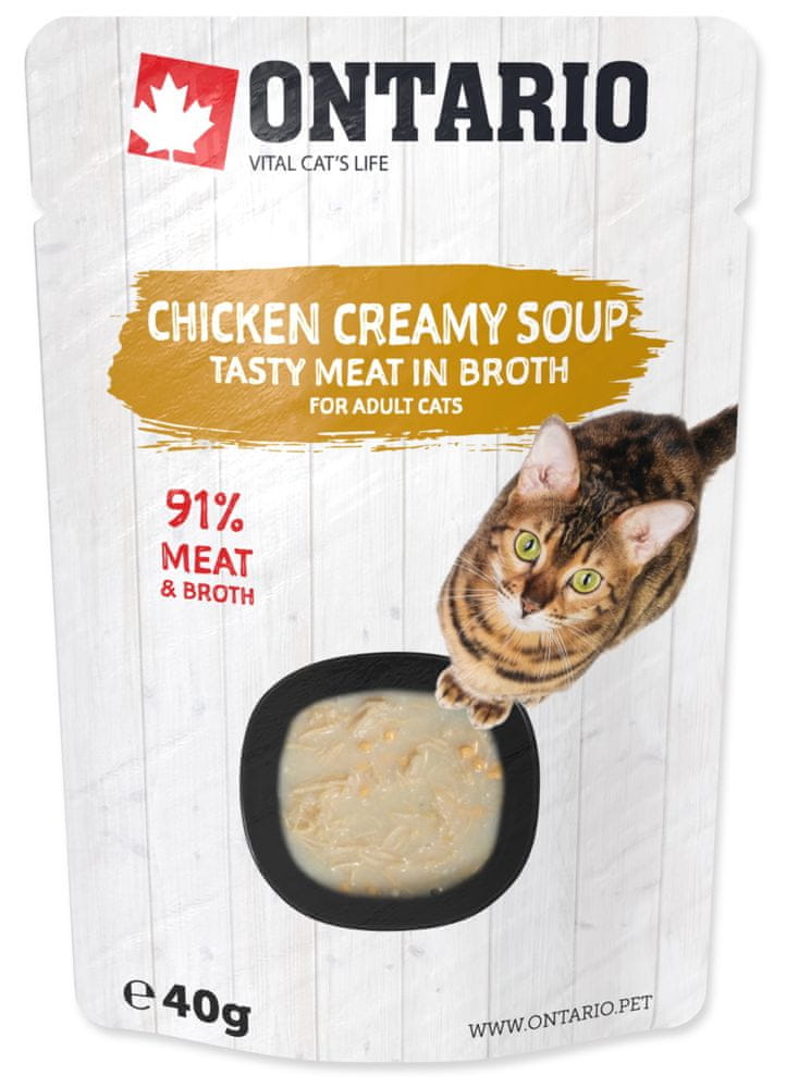 Ontario Cat Soup Chicken & Cheese with rice 12x40 g