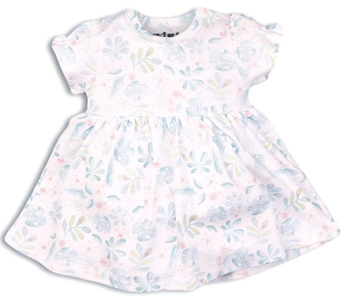 Levně Nini dívčí šaty z organické bavlny ABN-2961 bílá 92