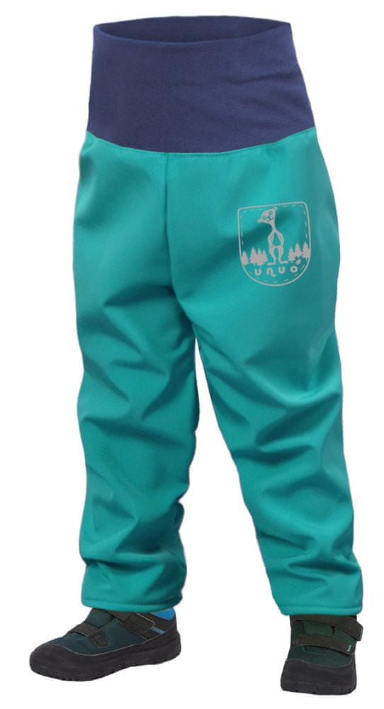Unuo dětské batolecí softshellové kalhoty s fleecem modrá 80/86