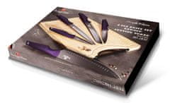 Berlingerhaus Sada nožů s nepřilnavým povrchem + prkénko 6 ks Purple Eclipse Collection