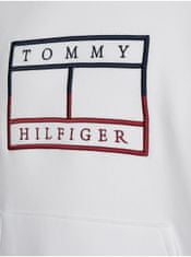 Tommy Hilfiger Bílá pánská mikina s kapucí Tommy Hilfiger XL