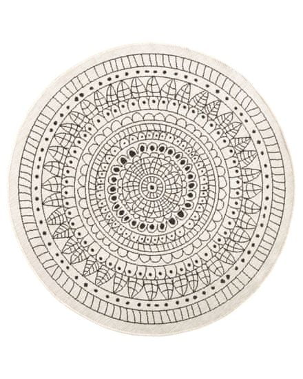 NORTHRUGS Kusový koberec Twin-Wendeteppiche 103101 creme schwarz kruh – na ven i na doma