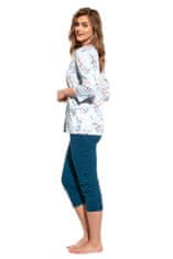 Cornette Dámské pyžamo 447/229 Dahlia plus + Ponožky Gatta Calzino Strech, světle modrá, 3XL