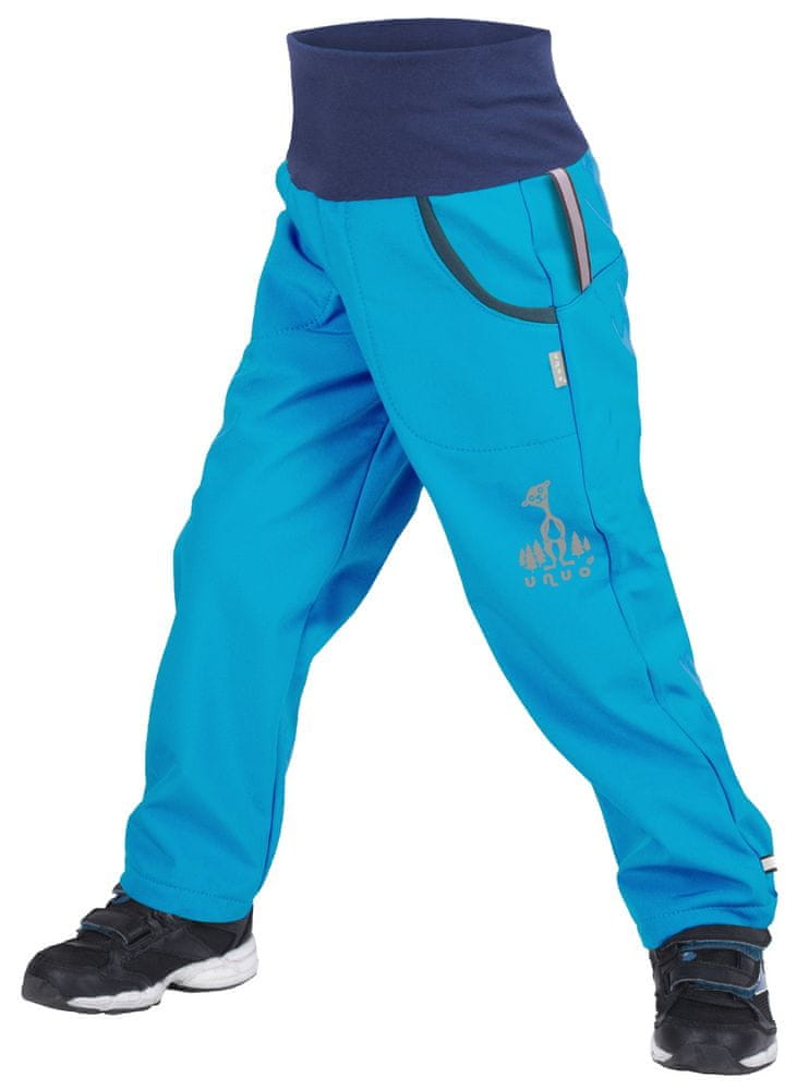 Unuo chlapecké softshellové kalhoty s fleecem modrá 116/122