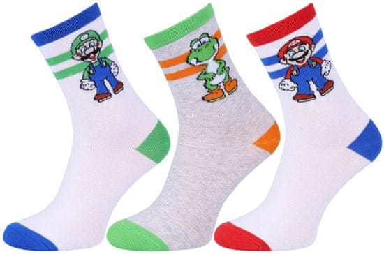 3x chlapecké dlouhé ponožky Super Mario