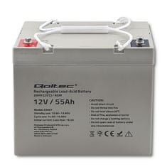 Qoltec Baterie AGM | 12V | 55Ah | max.825A