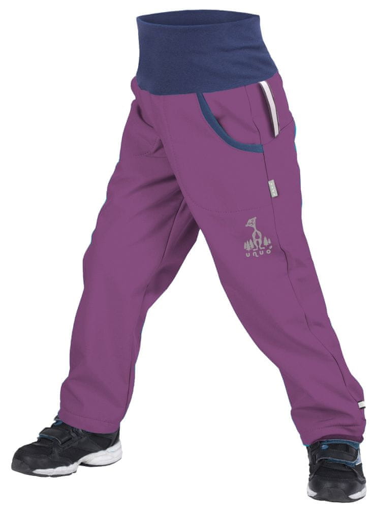Unuo dívčí softshellové kalhoty s fleecem fialová 104/110