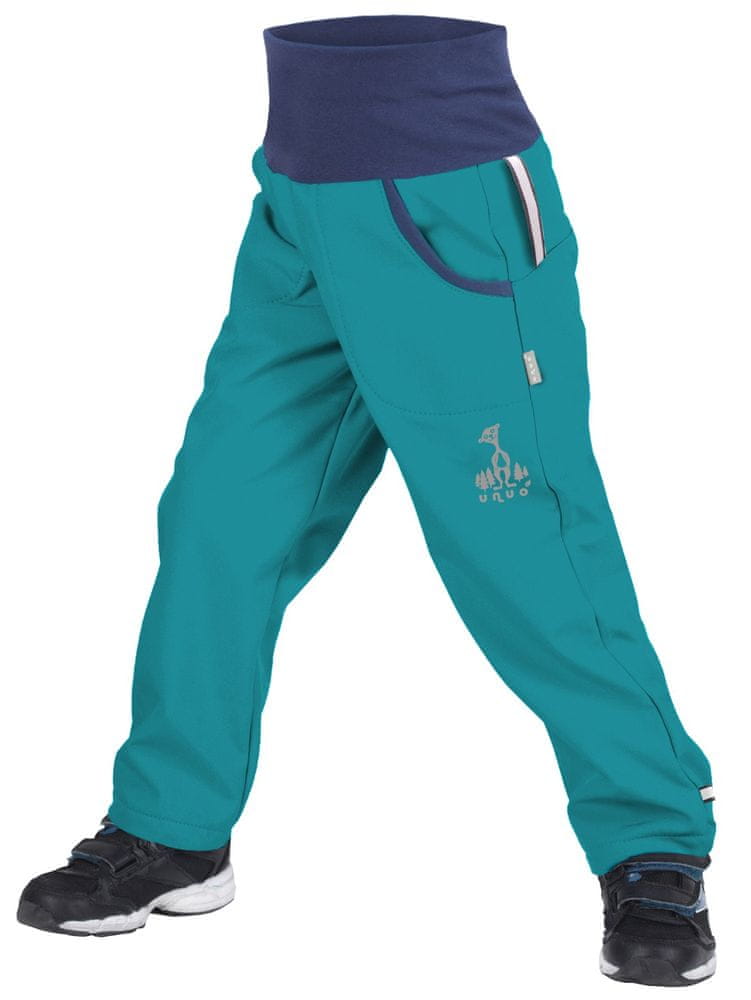 Unuo dětské softshellové kalhoty s fleecem modrá 98/104