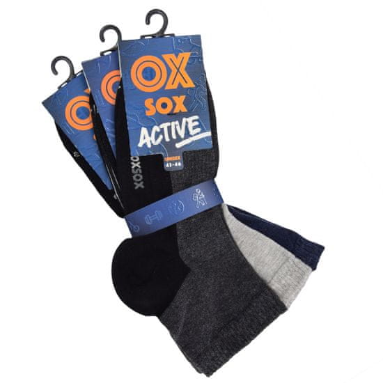 OXSOX Active pánské bavlněné kotníkové ponožky Active 5300422 3-pack