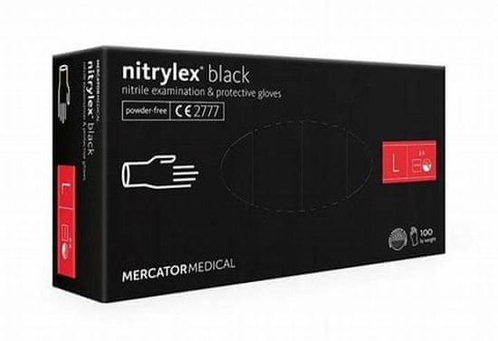 nitrylex rukavice černé L 100 kusů
