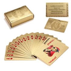Northix Hrací karty – balíček karet z 24K zlacení, dolar 