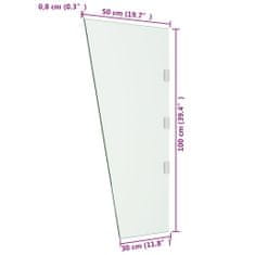 shumee Boční stěna k vchodové stříšce průhledná 50x100 cm tvrzené sklo