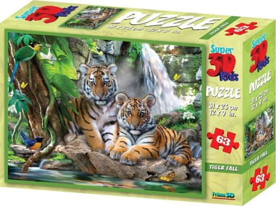 Prime 3D  Puzzle Tygři 3D 63 dílků