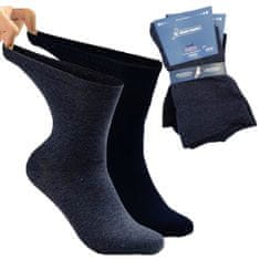 Zdravé Ponožky extra široké a roztažné bavlněné elastické zdravotní DIAbetické ponožky 9100820 2-pack, modrá, 39-42