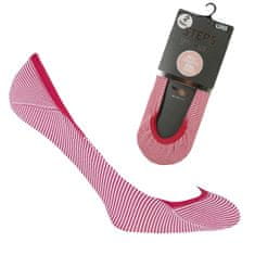 Zdravé Ponožky - dámské tvarované pruhované ponožky do balerín Steps LB99 2-pack, červená