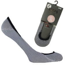 Zdravé Ponožky - dámské tvarované pruhované ponožky do balerín Steps LB99 2-pack, černá