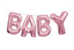 Unique Balónkový banner Baby růžový 35cm