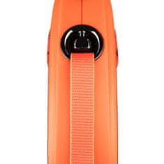 Flexi Xtreme M popruh 5m, oranžová do 35kg s pružným Soft-Stop páskem