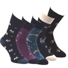 OXSOX dámské i pánské bavlněné barevné veselé CRAZY SOCKS ponožky zvířátka OX9101521 5-pack, 39-40