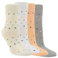 RS dámské bambusové zdravotní barevné puntíkované ponožky bez gumiček 1202022 4-pack, 35-38