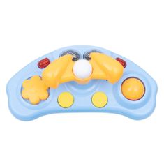 Baby Mix Dětské chodítko s volantem a silikonovými kolečky modré
