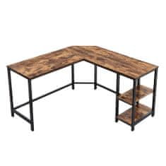 Artenat Rohový pracovní stůl Lera, 138 cm, hnědá / černá