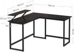 Artenat Kancelářský stůl Stella, 140 cm, černá