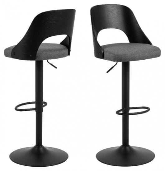 Design Scandinavia Barová židle Lucy (SET 2 ks), tmavě šedá