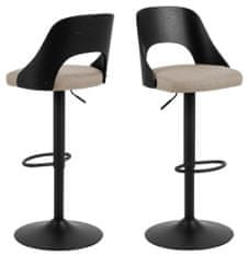 Design Scandinavia Barová židle Lucy (SET 2 ks), světle hnědá