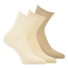 RS dámské zdravotní hladké ponožky bez gumiček a lemu 34159 3-pack, béžová, 39-42