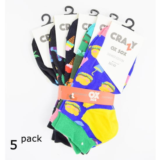 OXSOX dámské barevné sneaker ponožky Crazy 64006 5-pack