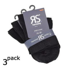 RS dámské bavlněné zkrácené jednobarevné ponožky 92001 3-pack, černá, 35-38