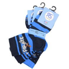 RS dětské chlapecké bavlněné vzorované ponožky piráti 8100622 3-pack, modrá, 35-38