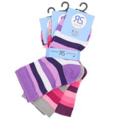 RS dětské bavlněné pruhované barevné ponožky 8101222 3-pack, růžová, 35-38