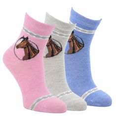 RS dětské dívčí bavlněné ponožky s motivem koně 8101122 3-pack, vícebarevná, 35-38