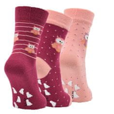 RS dětské dívčí i chlapecké barevné protiskluzové ponožky 8100821 3-pack, růžová, 35-38