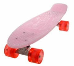 Sulov Penny board 22" BURN RIDER růžový fosforeskující, blikající kolečka