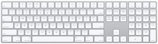 Apple Magic Keyboard s numerickou klávesnicí, bluetooth, stříbrná, UK (MQ052Z/A)
