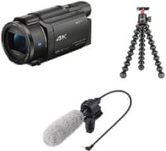 Sony FDR-AX53 vloger kit (mikrofon + stativ)
