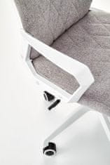 KUPŽIDLE Kancelářská otočná židle SPIN 2 – plast, látka, bílá / šedo-béžová
