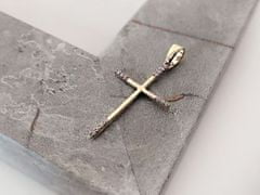 Lovrin  Zlatý kříž s kubickou zirkonií.