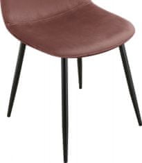Danish Style Jídelní židle Matcha, samet, černá / růžová