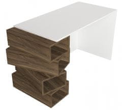 Dalenor Pracovní stůl Jenga, 130 cm, ořech / bílá