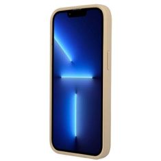 Guess GUHCP13MPSATLE hard silikonové pouzdro iPhone 13 6.1" beige Saffiano Triangle Logo