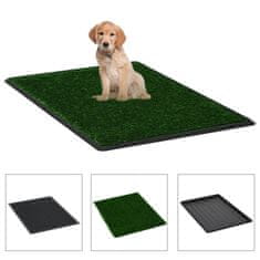 Greatstore Toaleta pro psy s nádobou a umělou trávou zelená 76x51x3 cm WC