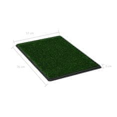 Vidaxl Toaleta pro psy 2 ks s nádobou a umělou trávou zelené 76x51x3cm