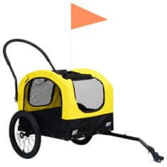 Vidaxl Vozík pro psa za kolo a na běhání 2 v 1 žluto-černý