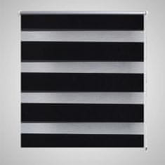 Vidaxl Roleta den a noc / Zebra / Twinroll 120x230 cm černá