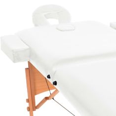 shumee 2zónový skládací masážní stůl tloušťka 10 cm bílý