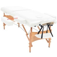 Greatstore 2zónový skládací masážní stůl tloušťka 10 cm bílý